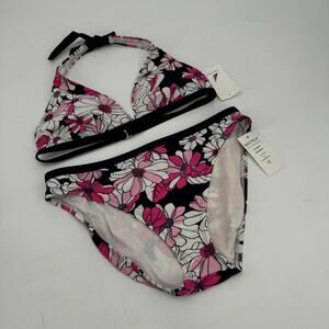 NWT Nautica White and pinkberry floral bikini Swim Suit